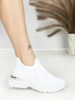 Pantofi Sport Dama cu Platforma BK198 WHITE | OMODA