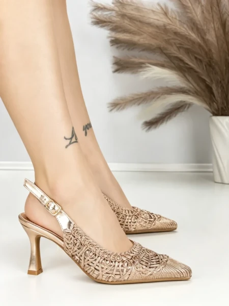 Pantofi Stiletto A7636-5 CHAMPAGNE | ABLOOM