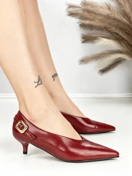 Pantofi cu Toc mic L6-71-4 WINE | ABLOOM