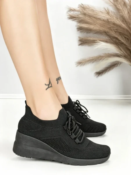 Pantofi Sport Dama cu Platforma P38 ALL BLACK | EMAS