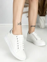 Sneakers Dama BK-52-6 Alb-Argintiu | Abloom » Reina.Ro