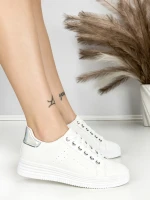 Sneakers Dama BK-52-6 Alb-Argintiu | Abloom » Reina.Ro