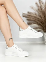 Sneakers Dama BK-52-6 Alb-Argintiu | Abloom » Reina.Ro