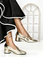 Pantofi cu Toc mic 77-557 GOLD | CM