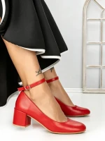 Pantofi cu Toc mic 77-559 RED | CM