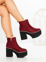 Botine cu Toc Gros 8605B BURDEOS | STEPS HIGHER