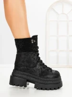 Ghete Dama cu Platforma 8505-3 BLACK | MEI