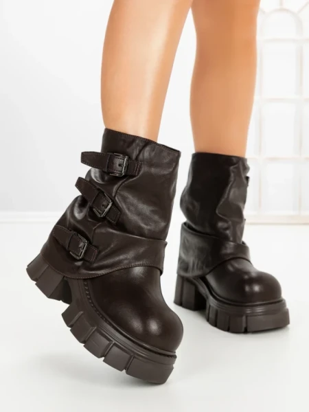 Ghete Dama cu Platforma 9566-21S BROWN | MEI