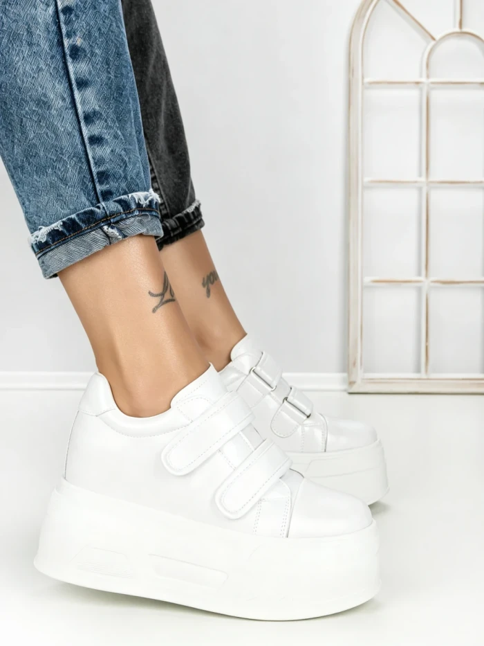 Pantofi Sport Dama cu Platforma 3621-5 WHITE | MEI