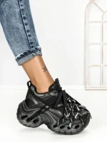 Pantofi Sport Dama cu Platforma 3616 BLACK | MEI