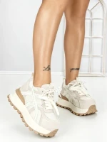 Pantofi Sport Dama din piele naturala 3651 BEIGE | PANTOFUL