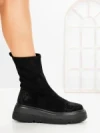 Ghete Dama cu Platforma 5AH66 ALL BLACK | MEI