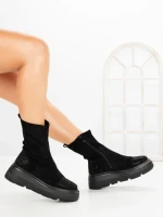 Ghete Dama cu Platforma 5AH66 ALL BLACK | MEI