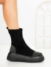 Ghete Dama cu Platforma 5AH66 BLACK-GUNCOLOR | MEI