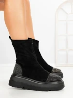 Ghete Dama cu Platforma 5AH66 BLACK-GUNCOLOR | MEI