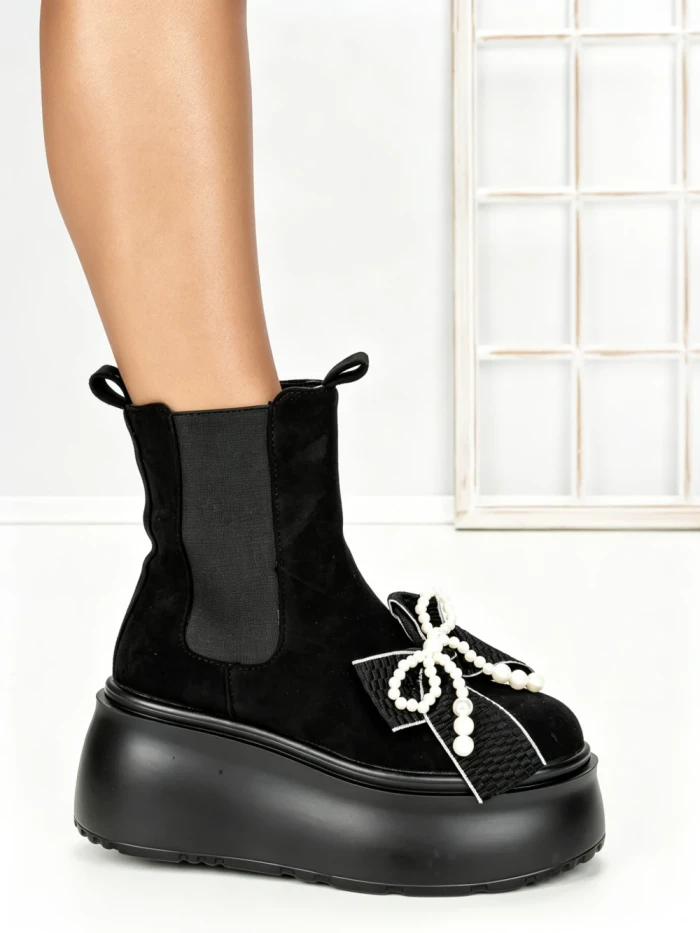 Ghete Dama cu Platforma 56WL9 BLACK | MEI
