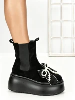 Ghete Dama cu Platforma 56WL9 BLACK | MEI