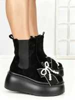 Ghete Dama cu Platforma 56WL9 BLACK | MEI