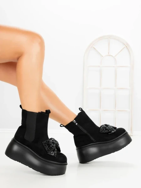 Ghete Dama cu Platforma 56WL10 BLACK | MEI