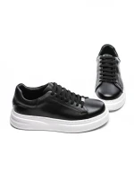 Pantofi Casual Barbati din piele naturala 5388 BLACK-WHITE | ADVANCER