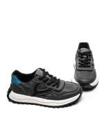 Pantofi Sport Barbati din piele naturala 1010-2 GREY-BLACK | ADVANCER