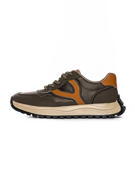 Pantofi Sport Barbati din piele naturala 1010-2 COFFEE-ORANGE | ADVANCER