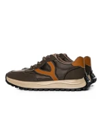 Pantofi Sport Barbati din piele naturala 1010-2 COFFEE-ORANGE | ADVANCER