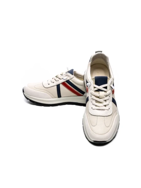 Pantofi Sport Barbati din piele naturala 21835 WHITE-BLUE | ADVANCER