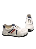 Pantofi Sport Barbati din piele naturala 21835 WHITE-BLUE | ADVANCER