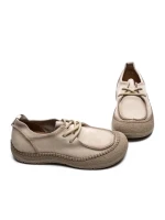 Pantofi Casual Dama din piele naturala KM5169 CREAM | ADVANCER