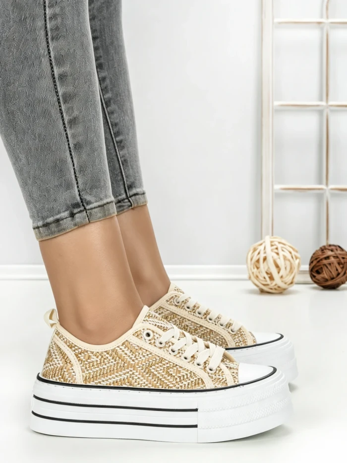 Tenisi Dama 806-4C BEIGE | RED JIN