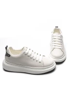 Pantofi Sport Barbati din piele naturala 51191 Alb-Negru... » Reina.Ro