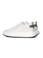 Pantofi Sport Barbati din piele naturala 51191 Alb-Negru... » Reina.Ro