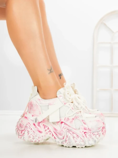 Pantofi Sport Dama cu Platforma 9999-6 PINK | MEI