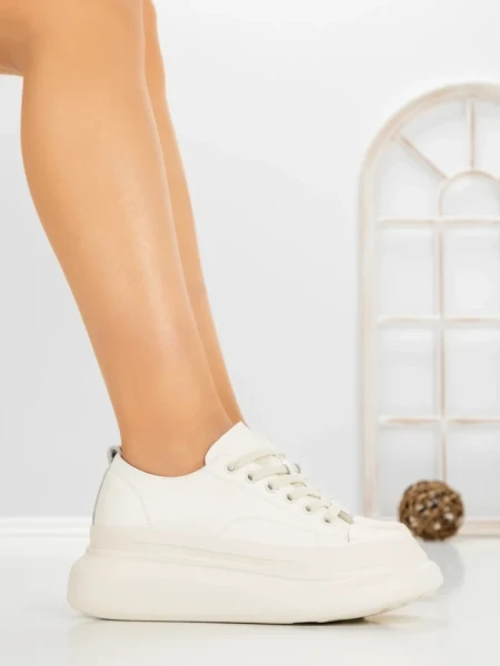 Pantofi Sport Dama din piele naturala 227802 WHITE | FRANCO GERARDO