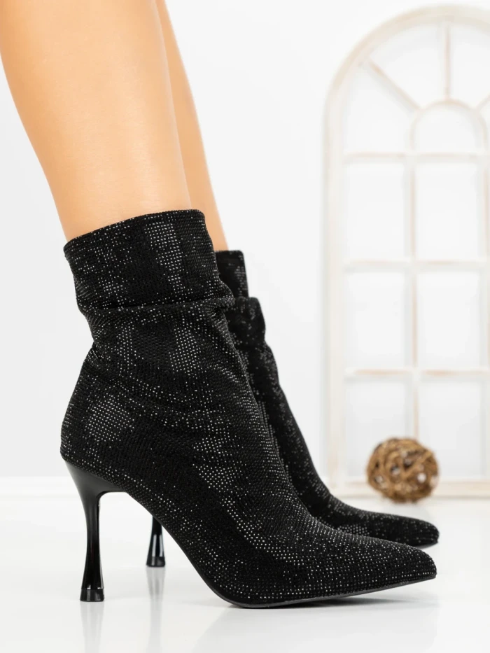 Botine cu Toc Subtire 6GS30 BLACK | MEI
