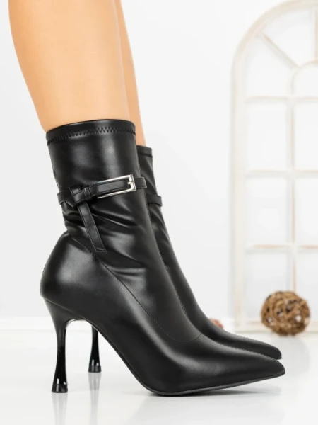 Botine cu Toc Subtire 6GS31 BLACK | MEI