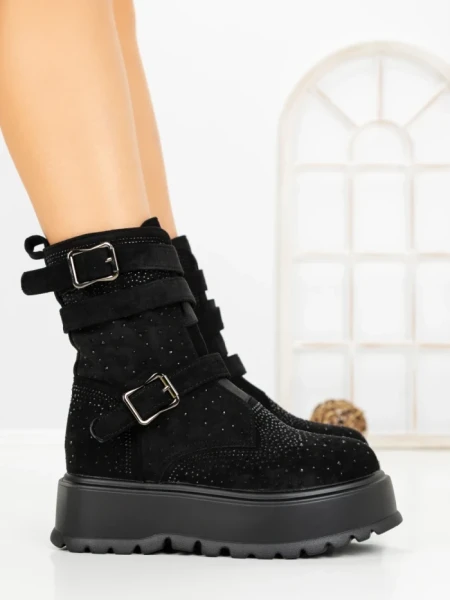 Ghete Dama cu Platforma 66WL19 BLACK | MEI