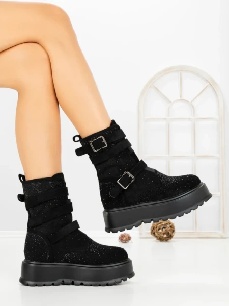 Ghete Dama cu Platforma 66WL19 BLACK | MEI