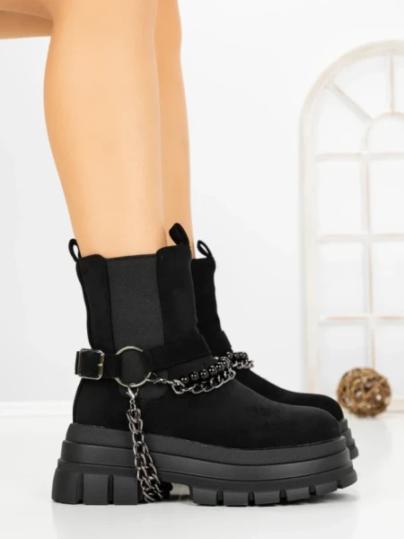 Ghete Dama cu Platforma 66WL33 BLACK | MEI