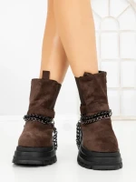 Ghete Dama cu Platforma 66WL33 DARK BROWN | MEI