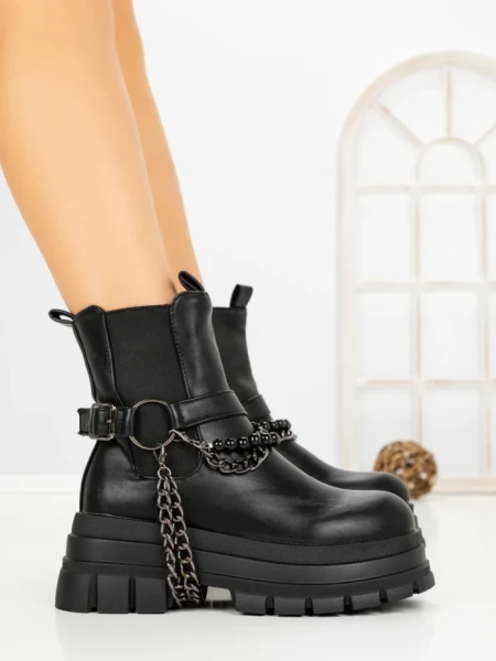 Ghete Dama cu Platforma 66WL33 BLACK | MEI