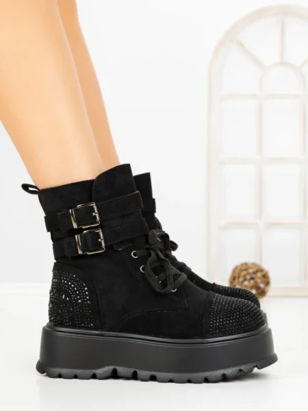 Ghete Dama cu Platforma 66WL30 BLACK | MEI