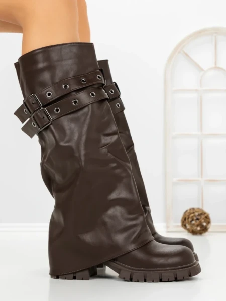 Cizme Dama cu Toc 67WL15 DARK BROWN | MEI