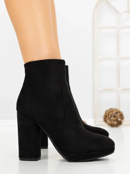 Botine cu Toc Gros VQ-370 BLACK | VIVIRICH