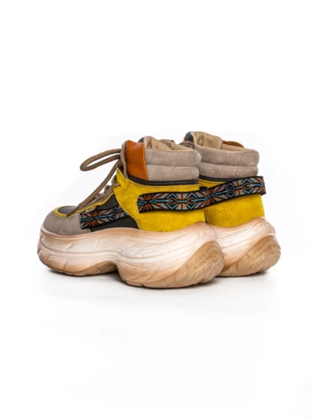 Pantofi Sport Dama din piele naturala HD7672 APRICOT-YELLOW | ADVANCER