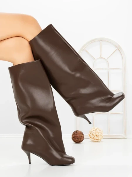 Cizme Dama cu Toc C-395 BROWN | STEPHAN