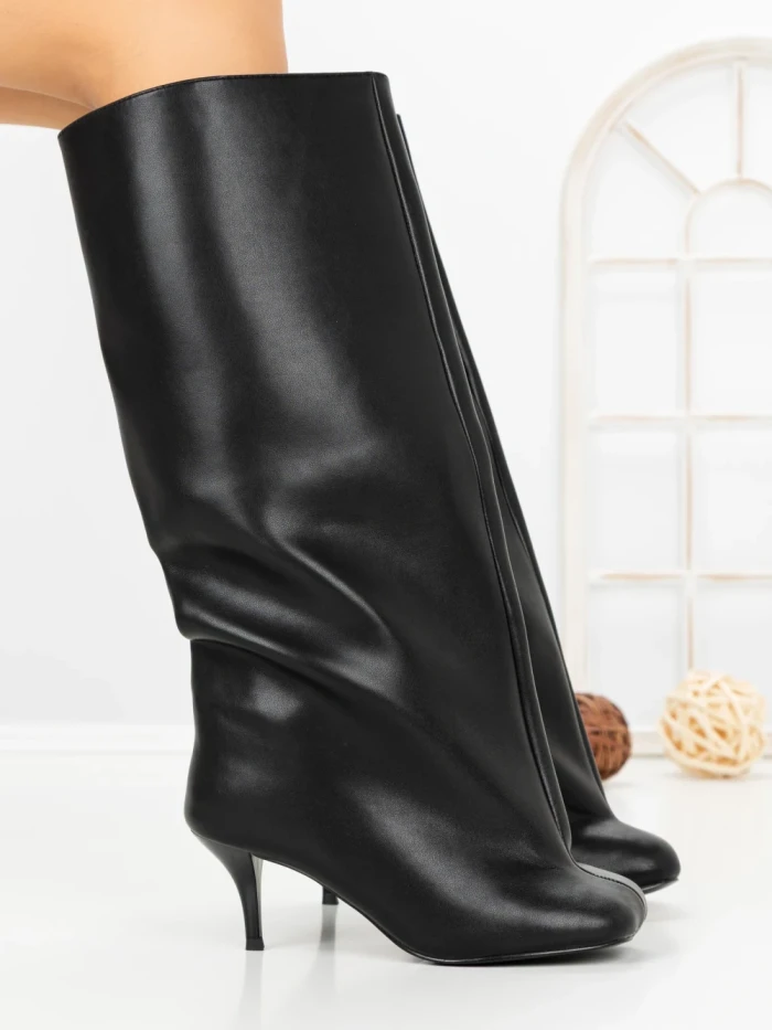 Cizme Dama cu Toc C-395 BLACK | STEPHAN