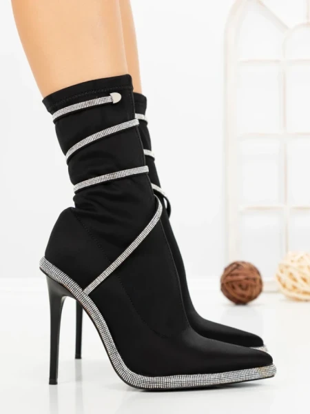 Botine cu Toc Subtire C-305 BLACK | STEPHAN