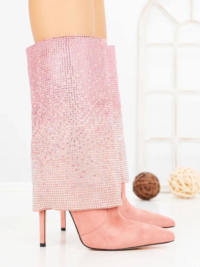 Botine cu Toc Subtire C-272 PINK | STEPHAN